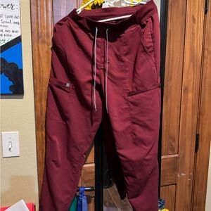 Fabletics Burgundy Scrub Joggers